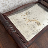 Miroir bois et verre piqué