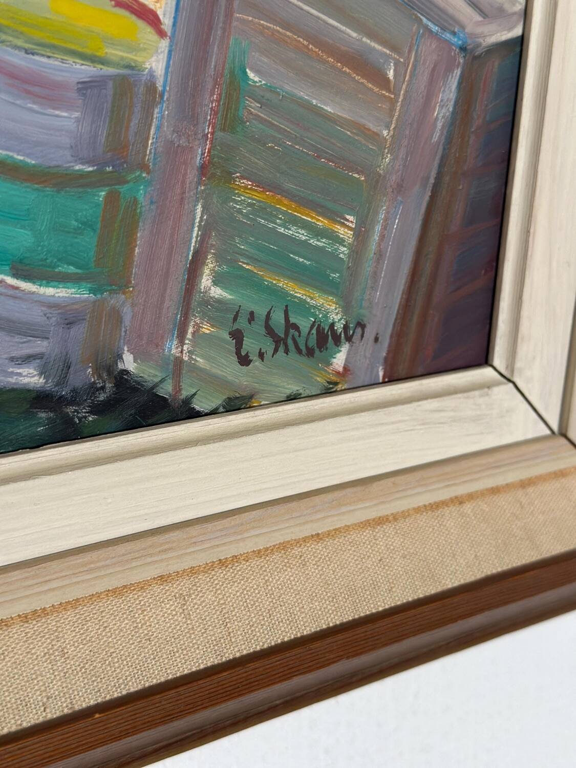 Mid Century Swedish Oil on Panel – “Boats in Port” by Eskil Skans