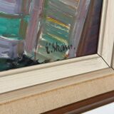 Mid Century Swedish Oil on Panel – “Boats in Port” by Eskil Skans