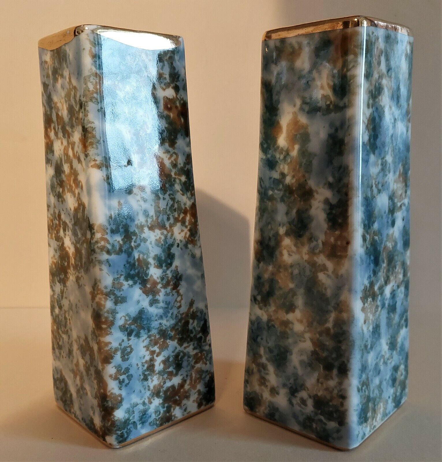 Pair of Limoges porcelain vases speckled decoration