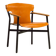 Maërl armchair, Galathée model, natural leather, solid wood armrests of your choice