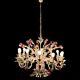 Large Vintage Italian Tole Flower Chandelier with 12 Lights