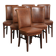 Set of 6 sheepskin dining chairs in a cognac colour with a lovely patina