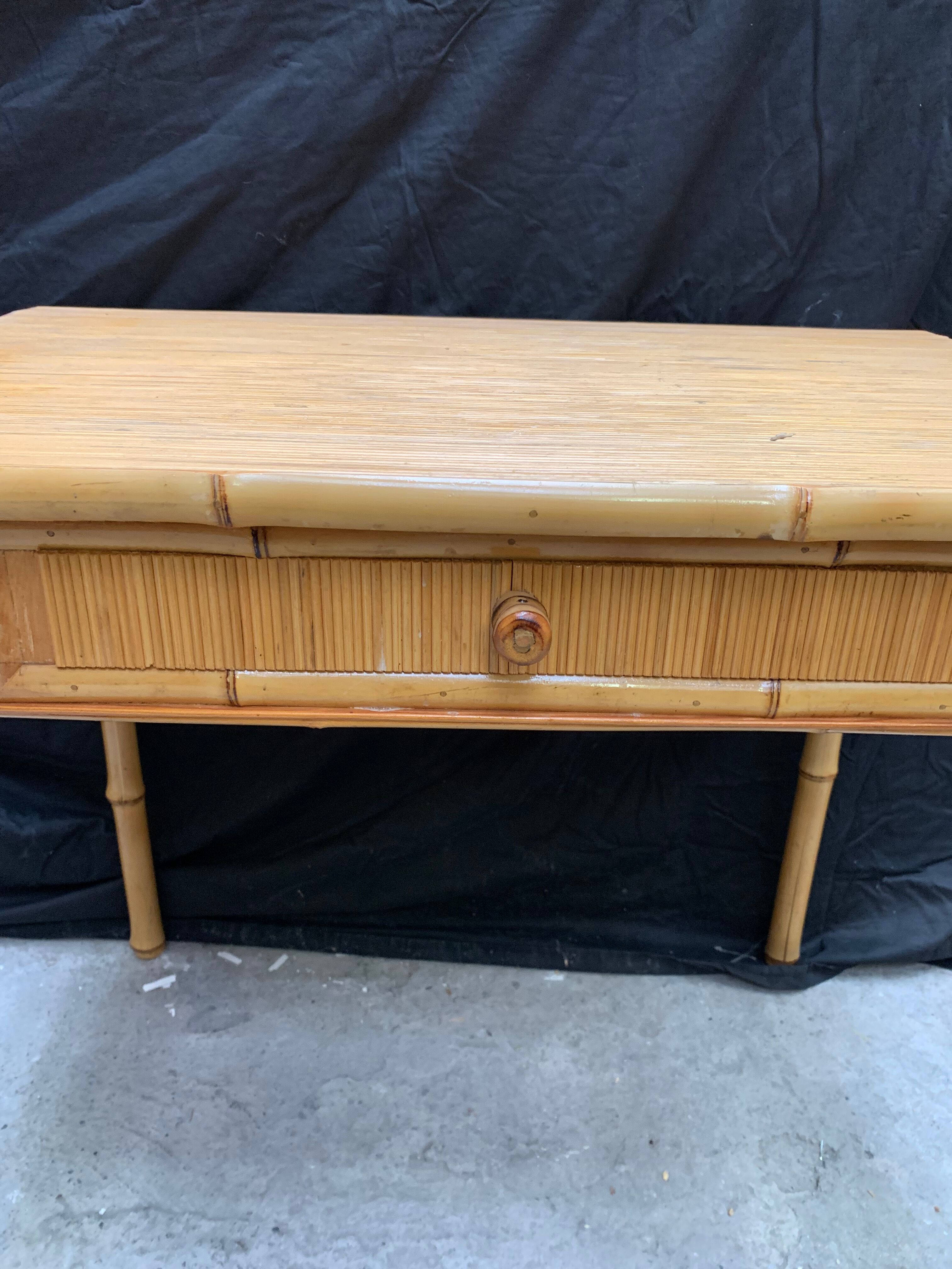 Desk and its vintage bamboo chair