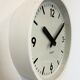 White industrial austrian factory wall clock from Schauer, 1960s