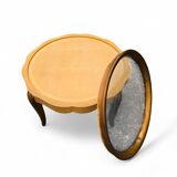 Louis XV round coffee table with removable glass top