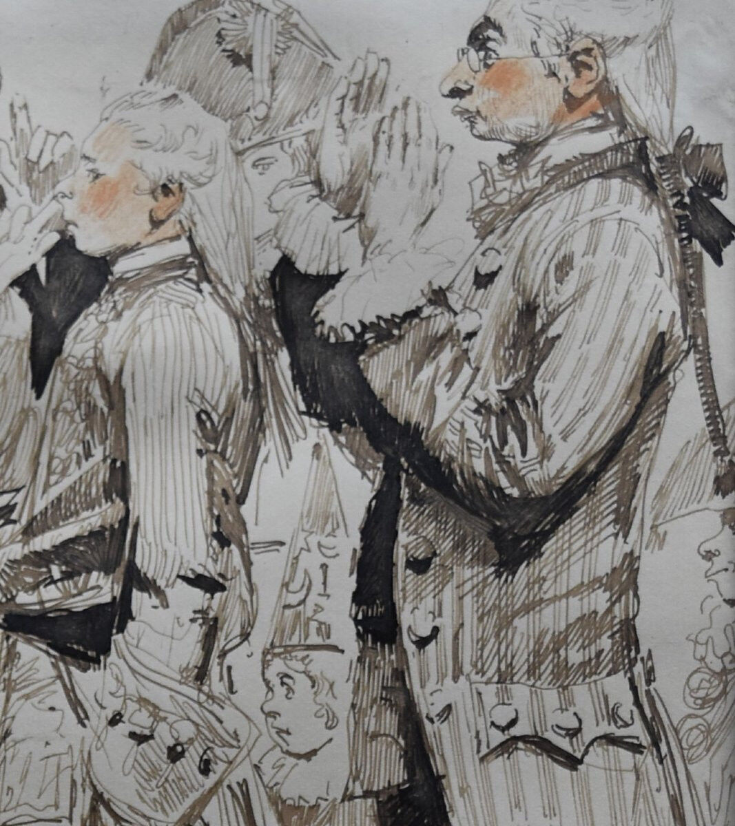 Edouard Detaille (1848-1912) Scène De Carnaval, Aquarelle Signée