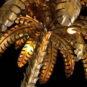 Lampadaire de style " jansen " en forme de palmier en métal doré de 181 cm