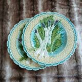 2 antique barbotine plates from Salins