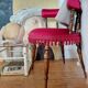 Napoleon III office chair in fuchsia velvet