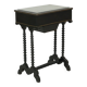 Black Lacquered Antique Sewing Table Side Table Mahogany 19th Century
