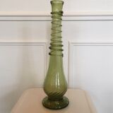 Vase en verre optique vert cyprès