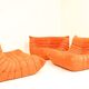 Sofa Togo designed Linge Roset Small Settee Juicy Orange Color