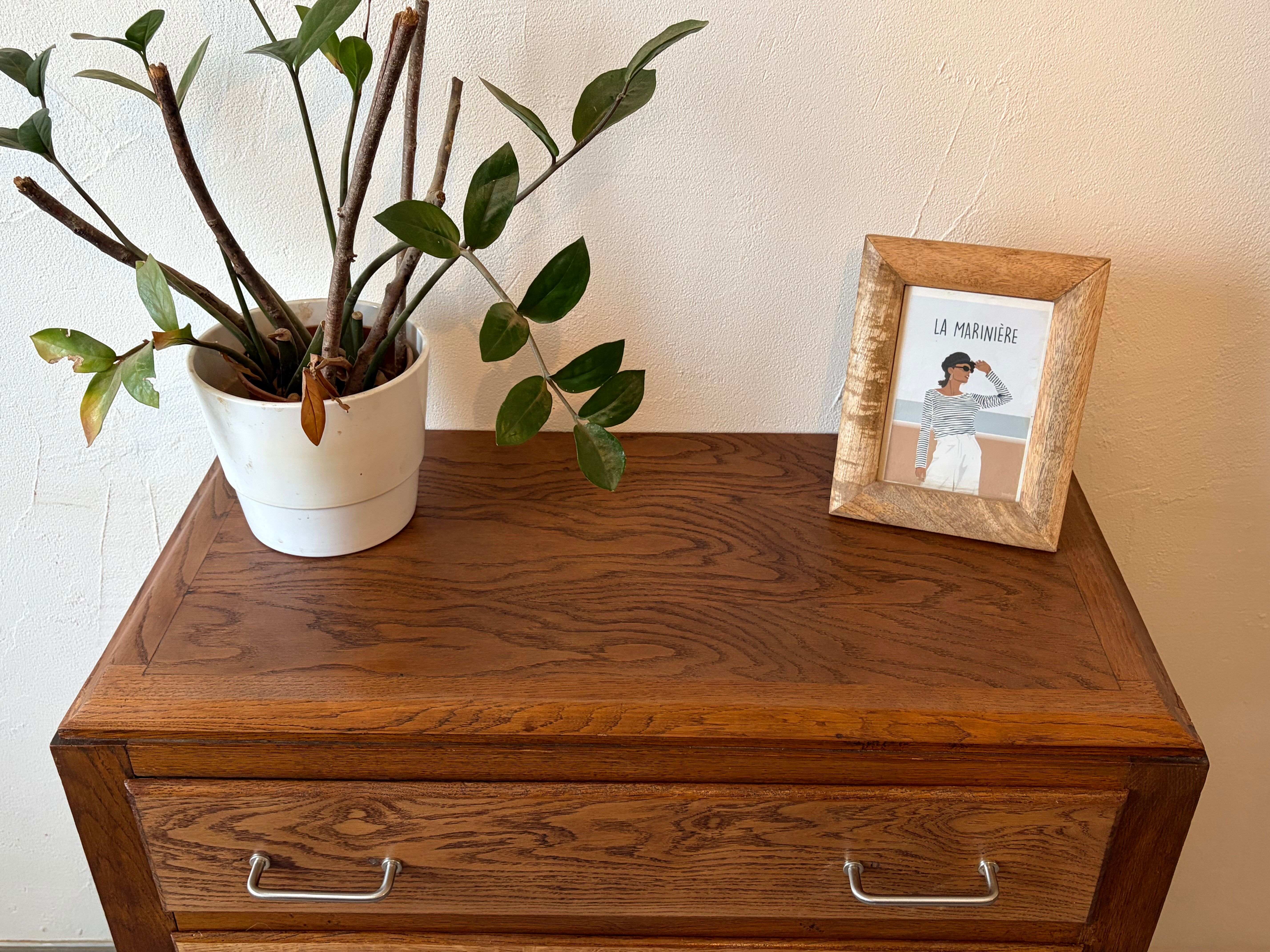 Commode vintage chene foncé