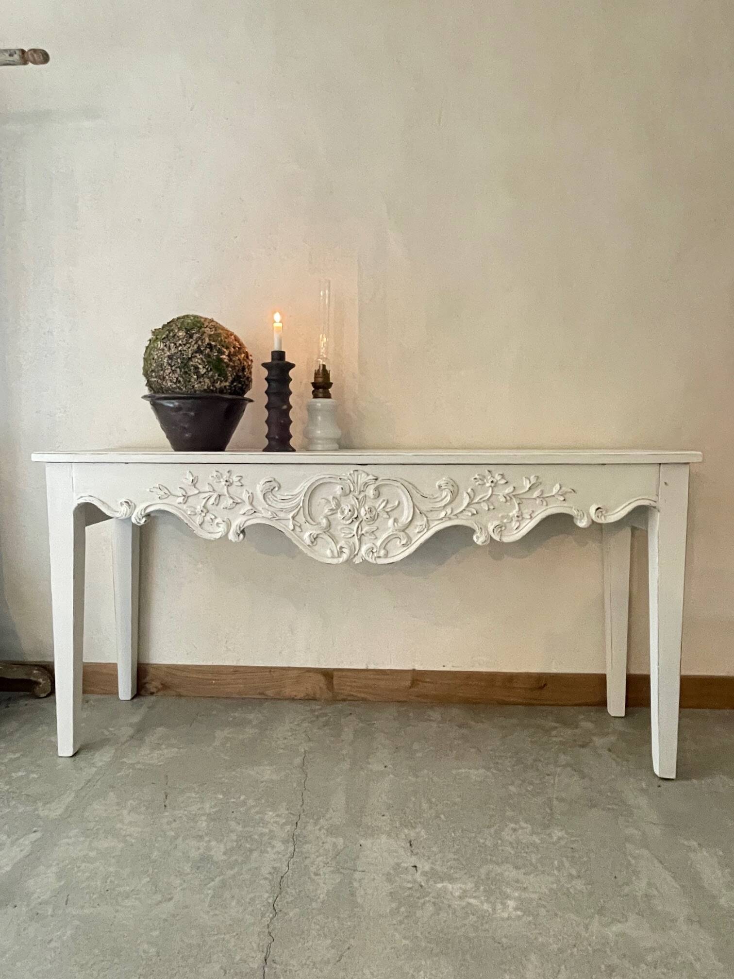 White patinated console