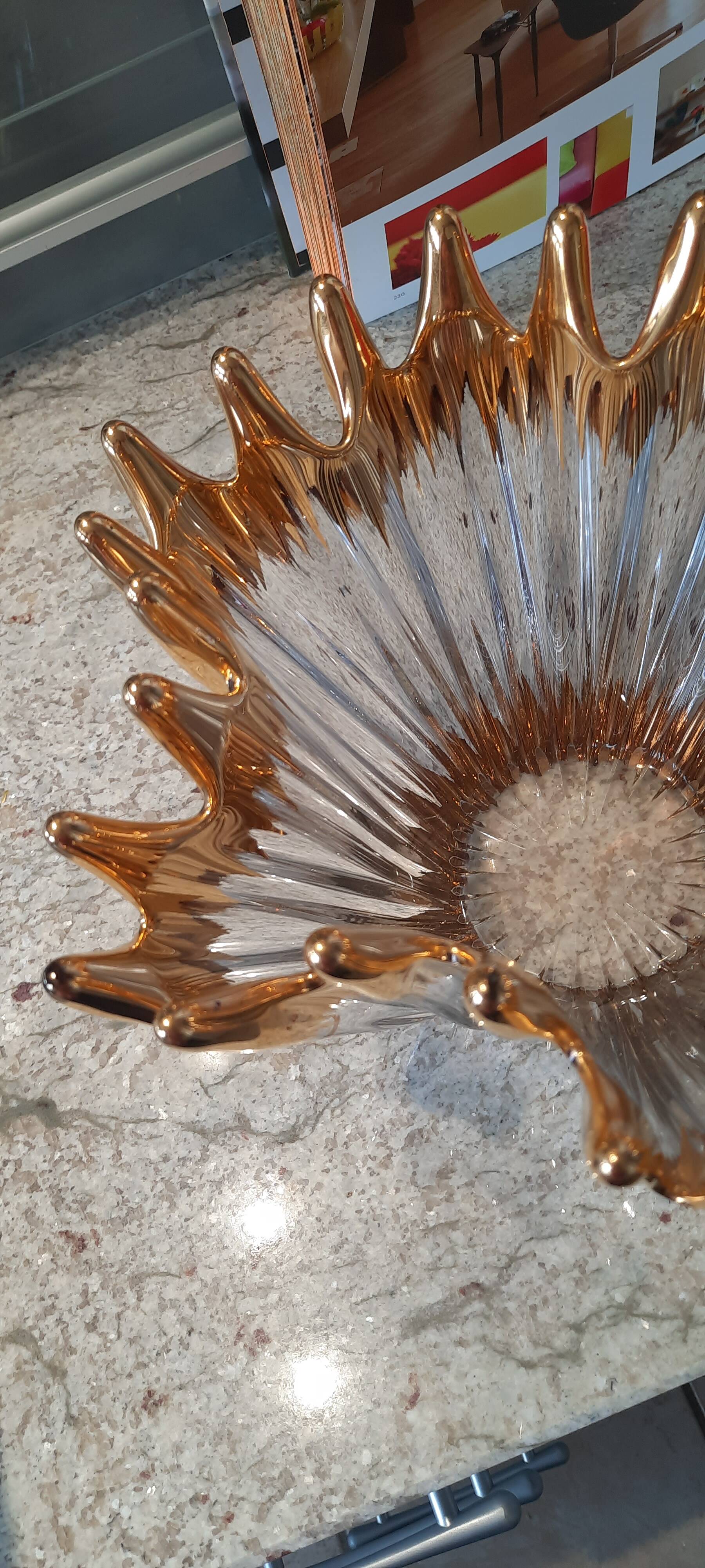 Vintage Bayel crystal vase bowl