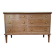 6-drawer chest – Transitional style 1960 – Fruitwood and brass