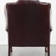 Red Cowhide Leather English Chesterfield Wingback Chair