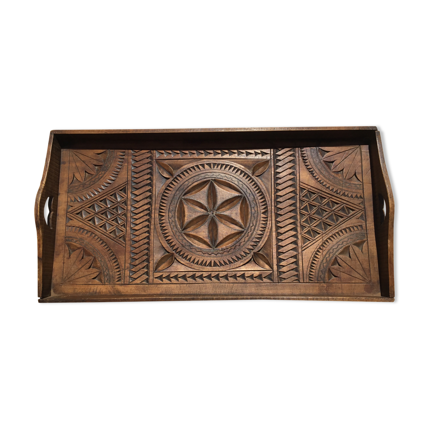 Old wood service tray