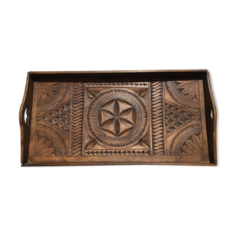 Old wood service tray