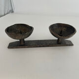 Wrought iron candlestick in brutalist style