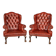 Stylish 20thc pair of english leather wing back armchairs c.1970