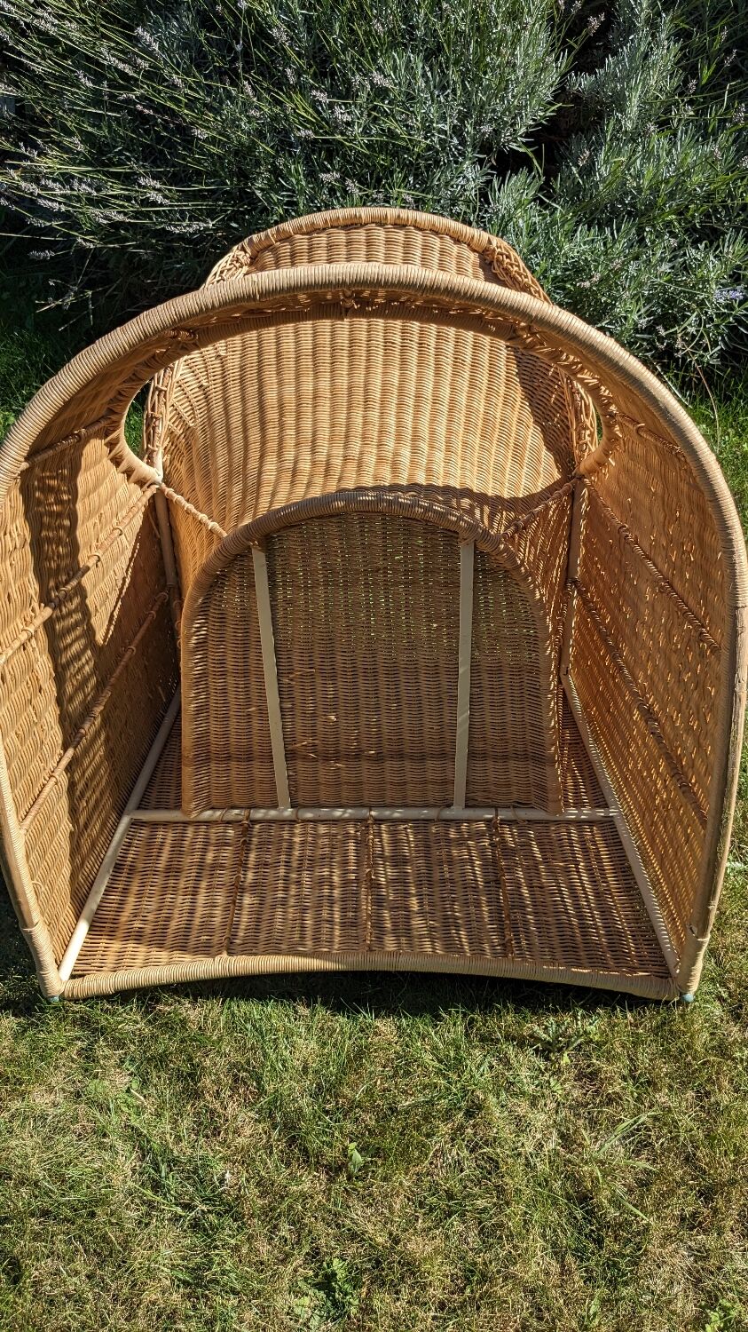 Wicker and rattan rocking chair