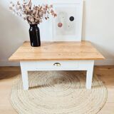 Table basse bois et blanc