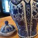Royal Sphinx Delft blue porcelain vase with Boch lid