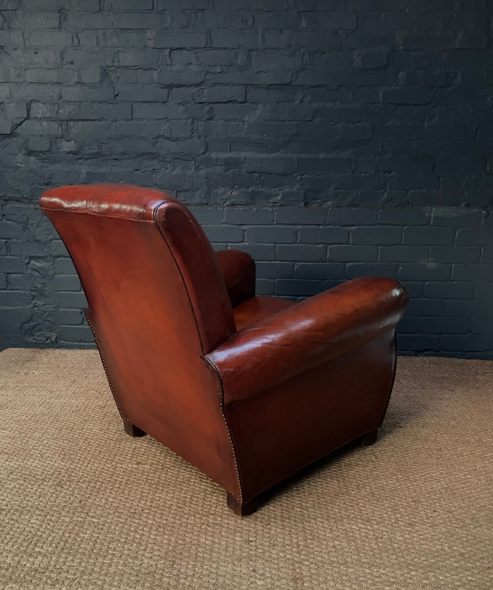 French leather club chair, circa 1930