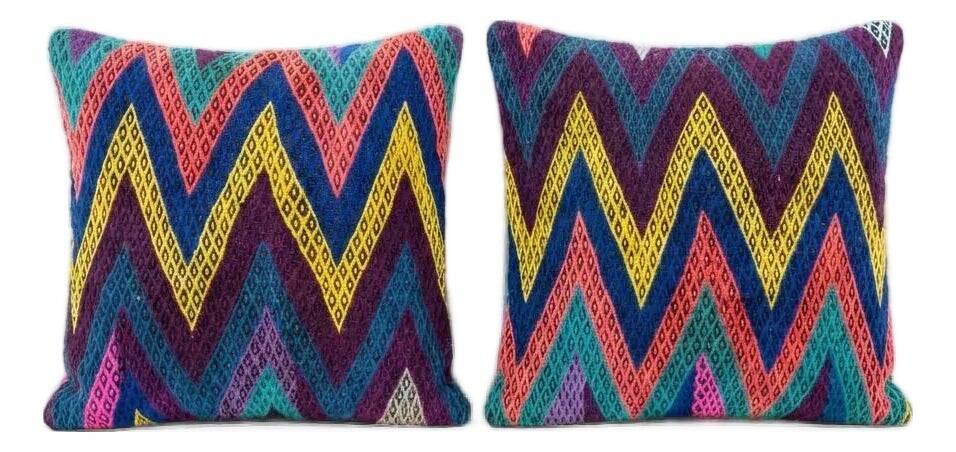 Set of 2 vintage kilim cushion covers 48x51 cm
