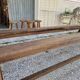 Pair of rustic solid oak farm benches 19th century - 2m90