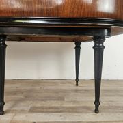 Vittorio Dassi Rosewood Credenza with Black Glass Top, Italian 1940