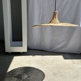 Small suspension, rattan luminaire in hat shape D:60cm