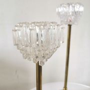 3 brass candlesticks and plexi made in Italy design 60/70s