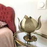 Lampe dorée  forme fleur  vintage