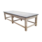 Wooden table with zinc top