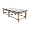 Wooden table with zinc top