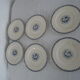 6 flat plates K - G Lunéville original blue decoration "G" old faience