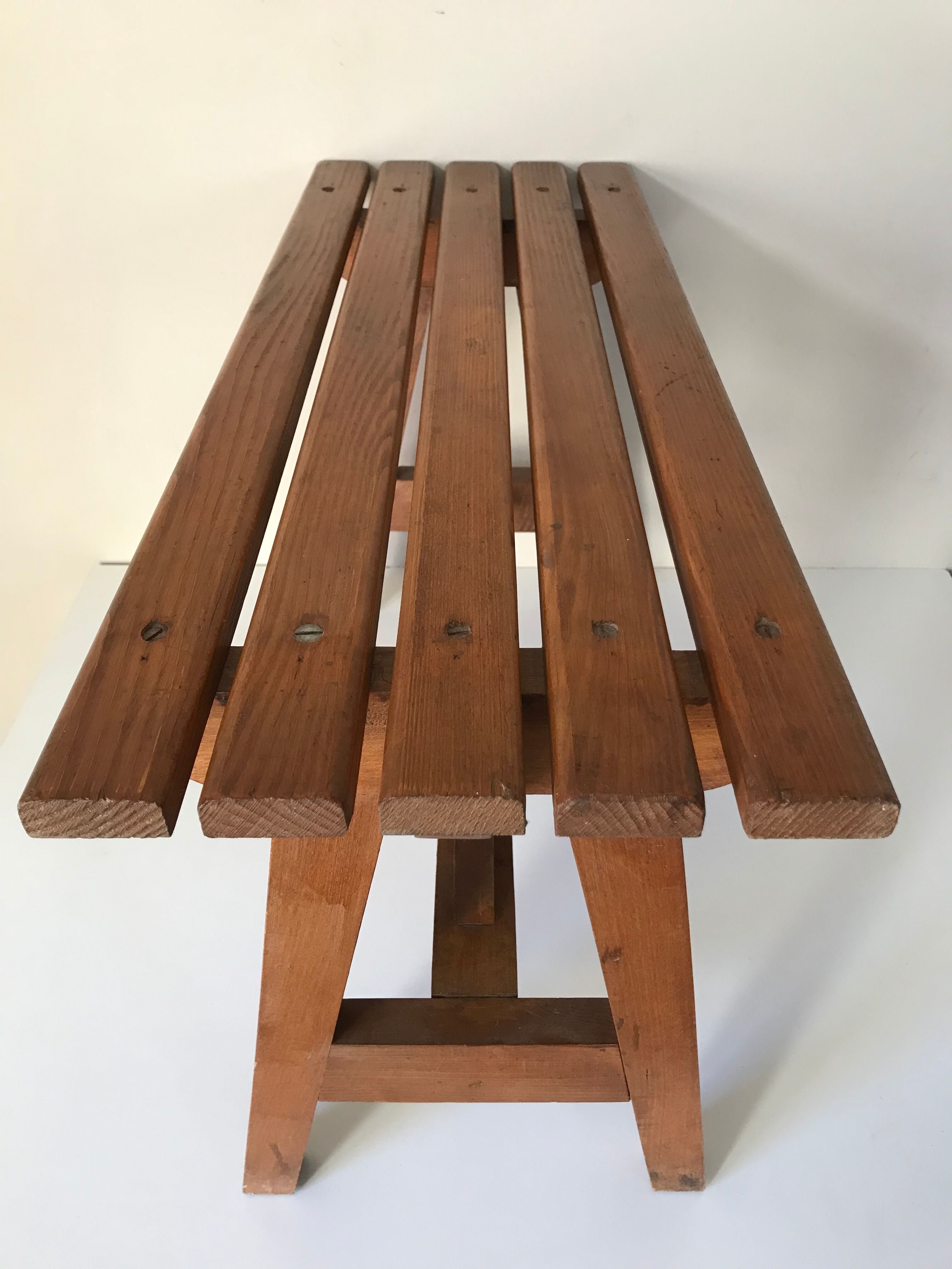 Bench vintage oak Annees 60