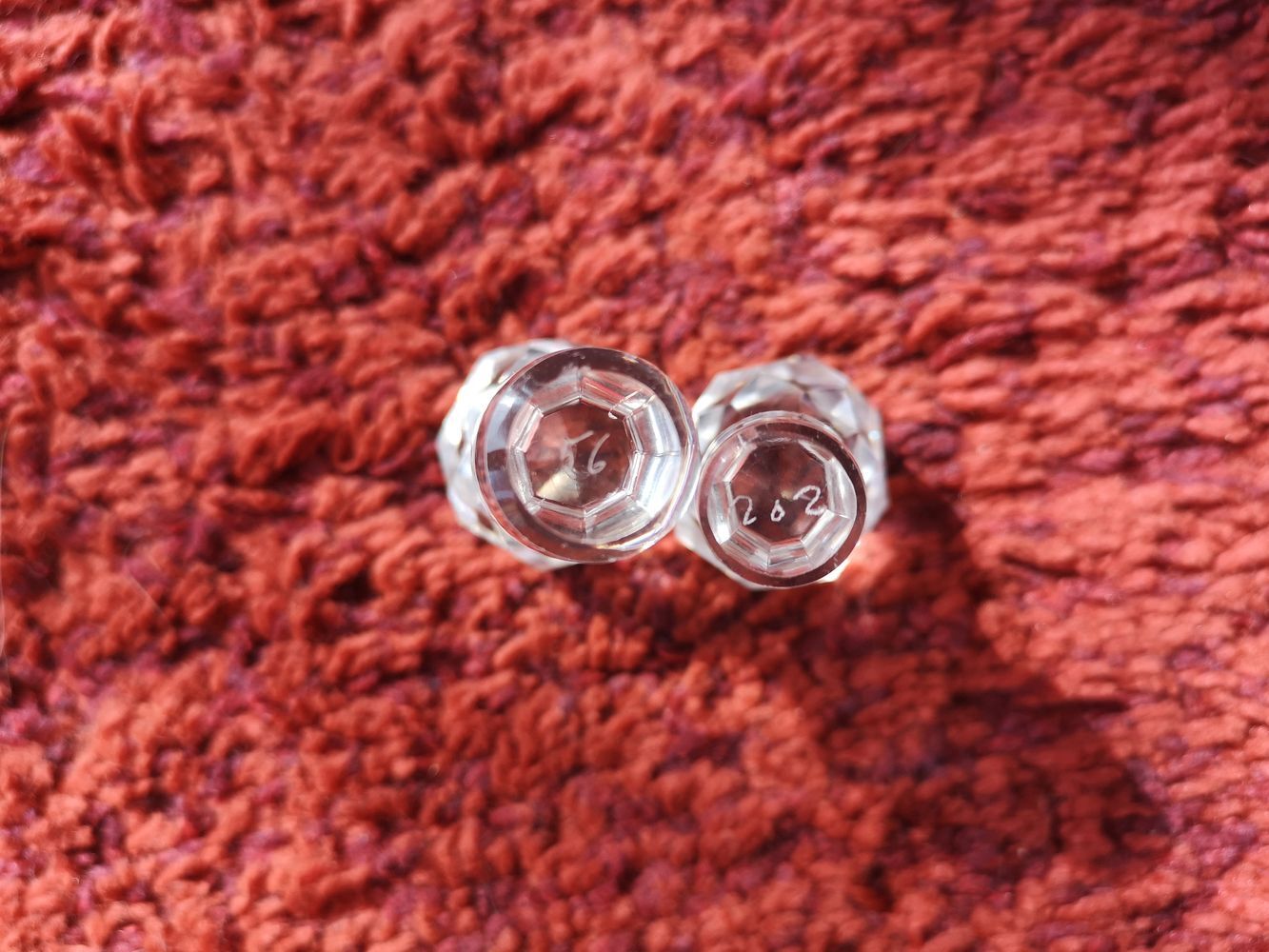 Duo of crystal perfume bottles late 19th early 20th century