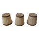 Set of 3 old pleated fabric lampshades clip-on model chandelier lamp lighting fixture n1