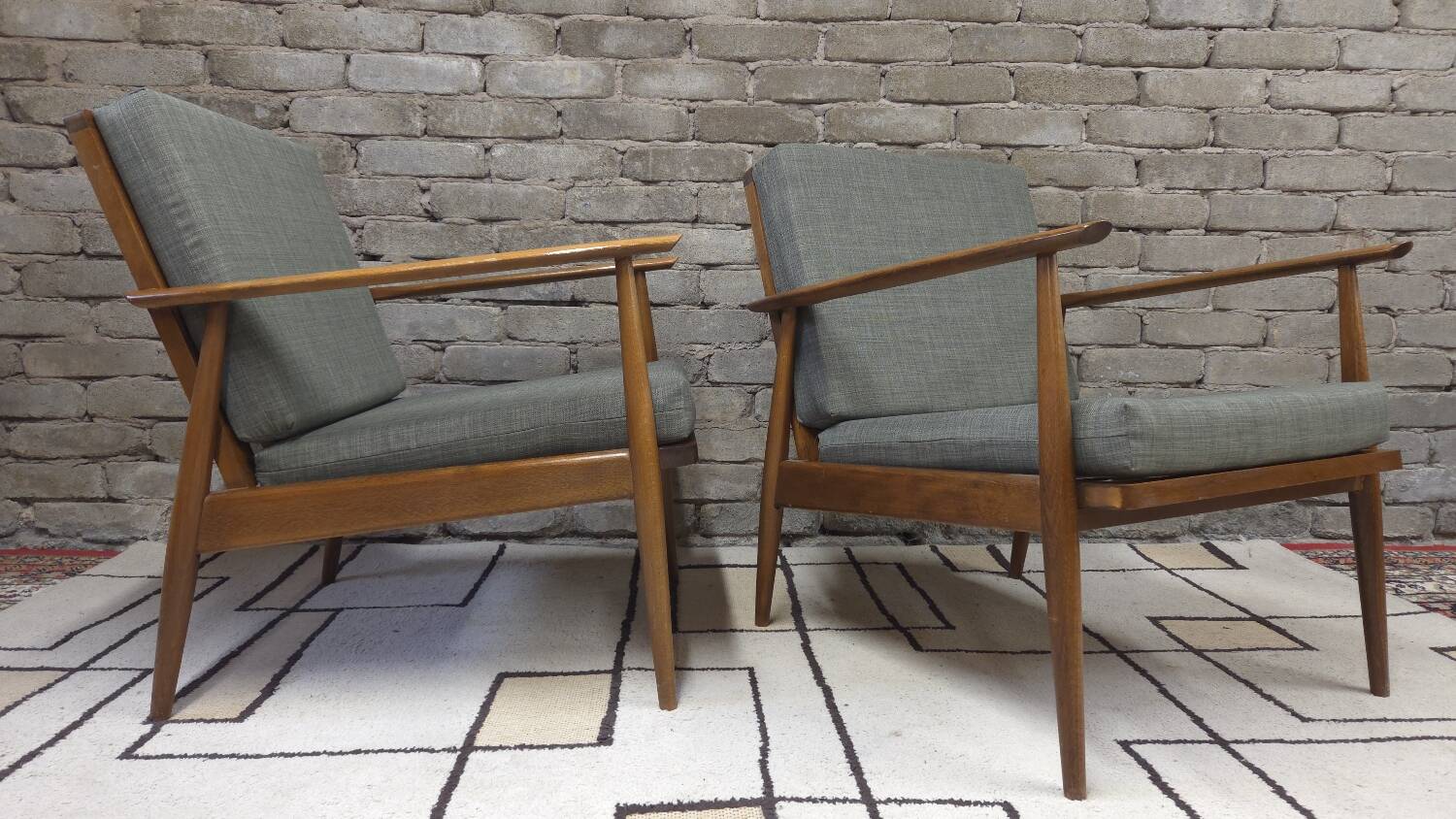 Paire de fauteuils scandinave en teck 1960