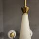 Opaline glass & brass sputnik chandelier with 12 lights, 1970s