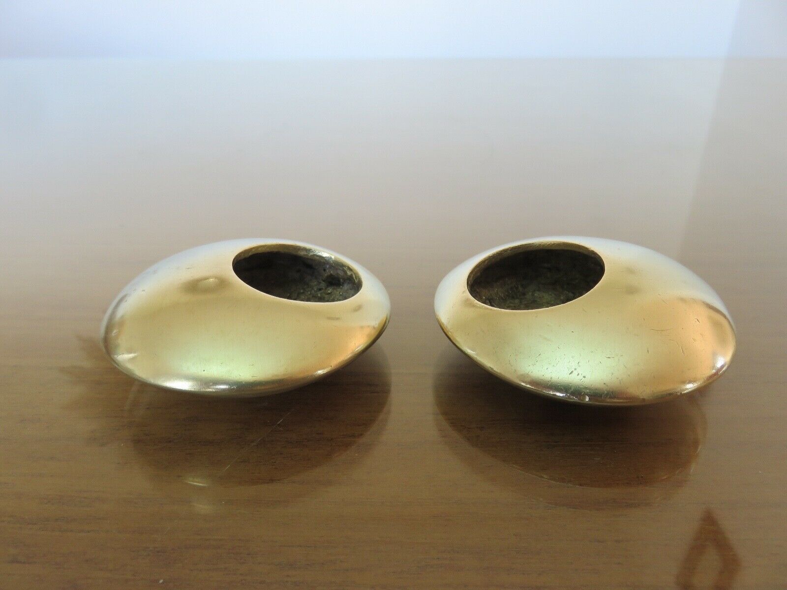 Series of 4 Scandinavian "pebble" ashtrays in bronze 70s