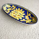 oval plate in artisanal earthenware Decor Sun & Lemons