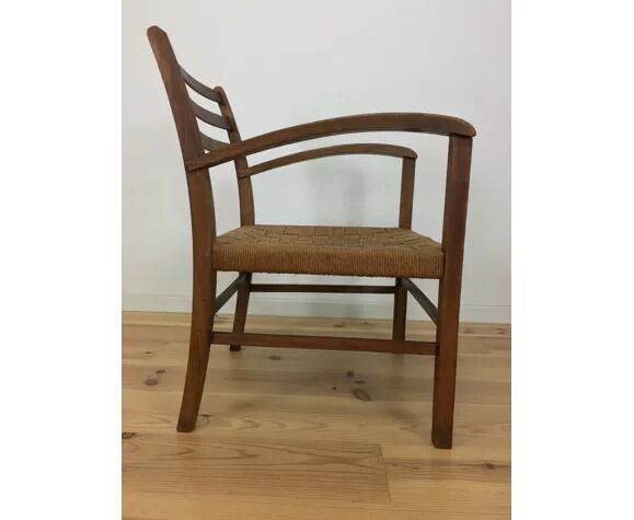 Rope and wood vintage armchair 50s