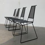 Set of vintage postmodern metal accent chairs by Rolf Rahmlow, 1980s.