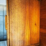 Scandinavian teak headboard – 1960s – Integrated bedside tables