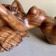 Vintage hand-carved wooden female nude sculpture coffee table